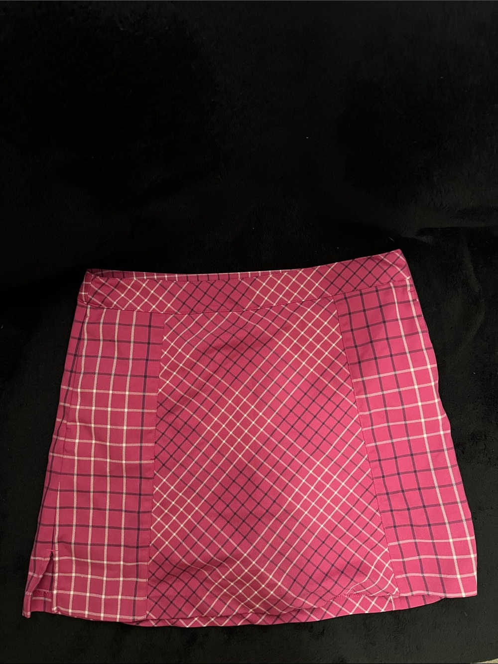 Lady Hagen Pink Plaid Mini Skirt